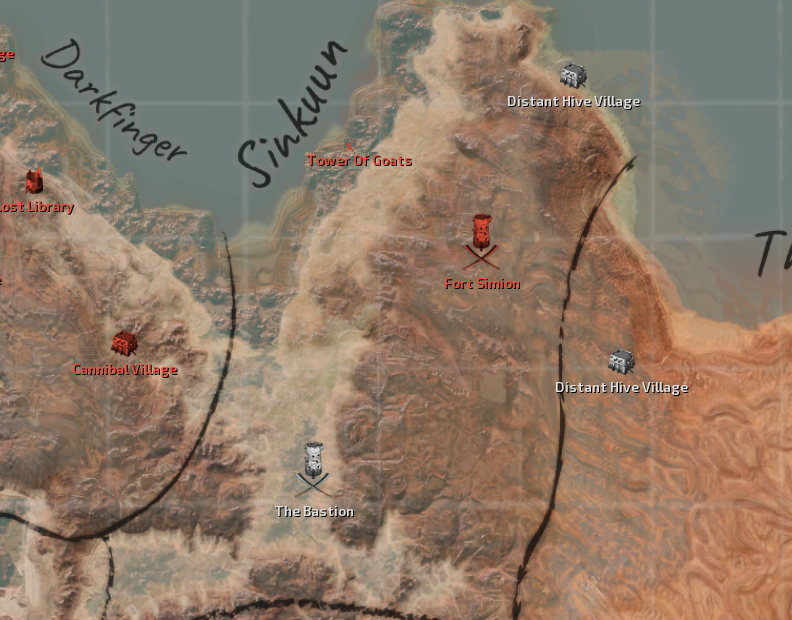 Sinkuun Map Locations
